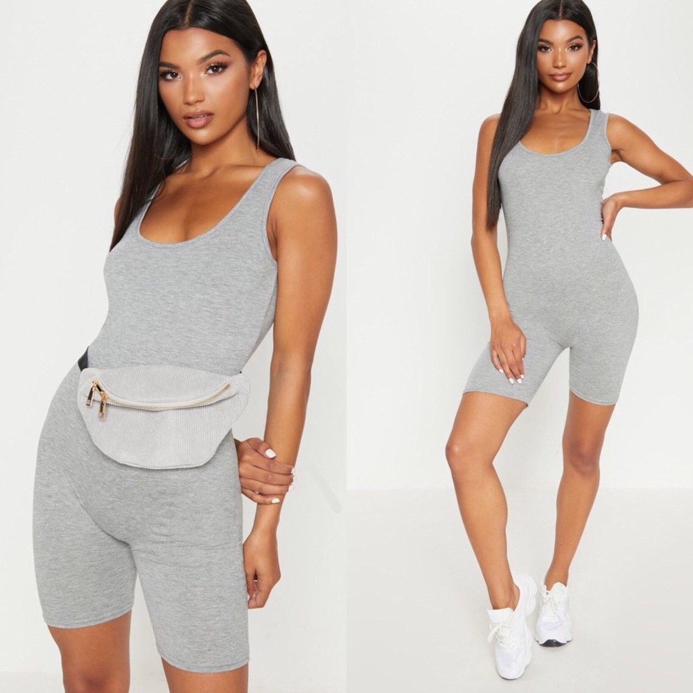 NWT PrettyLittleThing Grey Marl Unitard